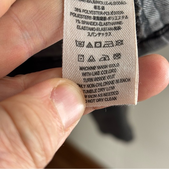 Free People James Dean Crop Moto Jacket Washed Black Womens Medium Cotton Blend - Picture 10 of 10